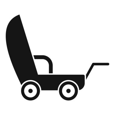 Bebek arabasının siyah silueti, bebek ulaşımını ve bakımını simgeliyor.