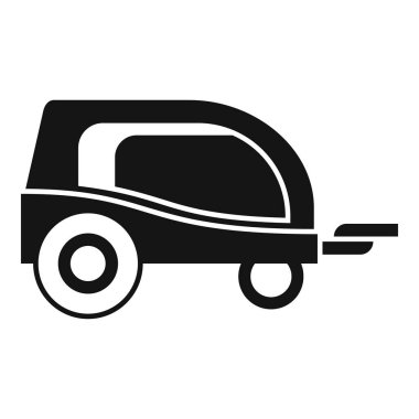 Bir bisiklet için kapalı bir römorkun basit simgesi, malları taşımak için kullanılıyor