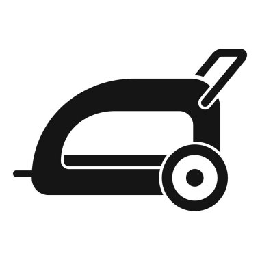 Kamp gezileri ve nakliye ekipmanları için kullanılan tek tekerli karavanın siyah sembolü