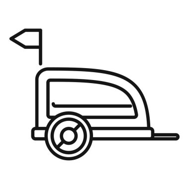 Çocukları güvenli bir şekilde taşımak için ideal bir bisiklet römorkunun simgesi.