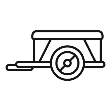 Bisiklet karavanını temsil eden basit çizgi simgesi, bisiklet, kargo ve açık hava aktiviteleriyle ilgili web siteleri ve uygulamalar için idealdir