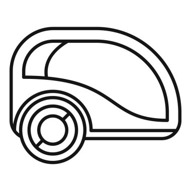 Açık hava eğlencesi için küçük, modern bir kamp karavanı çizimi.