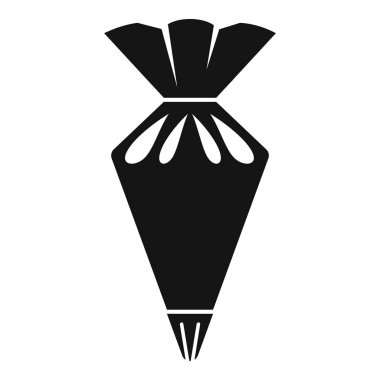 İçinde krema olan siyah pasta torbası kek, kek ve kurabiye süslemeye hazır.