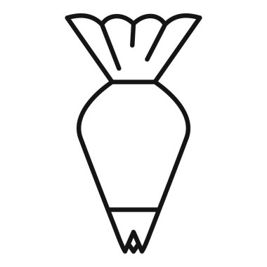 Hamur torbasının basit çizgi simgesi, fırıncılar için gerekli bir araç