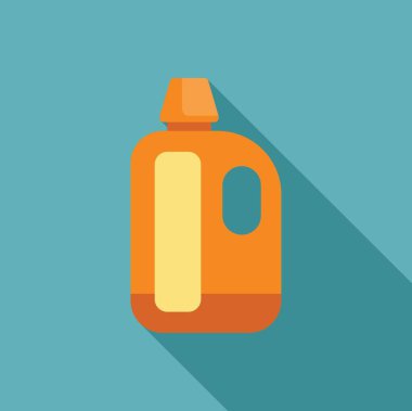 Ürün tasarımı için boş etiketli turuncu plastik deterjan şişesi