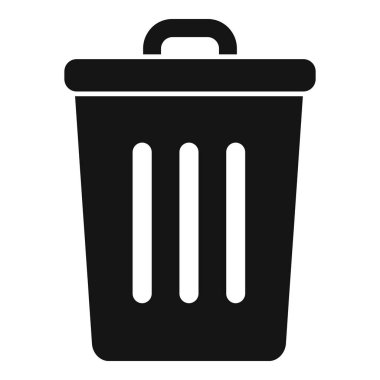 Çöp tenekesini temsil eden basit bir simge, atık yönetimi, geri dönüşüm ve çevre bilinci gibi konular için ideal