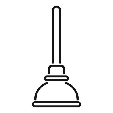 Pompayı temsil eden siyah dış hat simgesi, tesisattaki engelleri kaldırmak için kullanılan bir araç