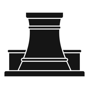 Enerji ve elektrik sağlayan büyük bir endüstriyel enerji santralinin siyah silueti.