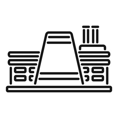 Üretimde kullanılan bir fabrika yapısını temsil eden sanayi yapı ikonu