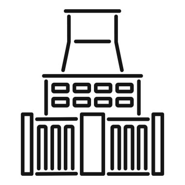 Temiz enerji üreten bir nükleer santralin çizgi çizimi