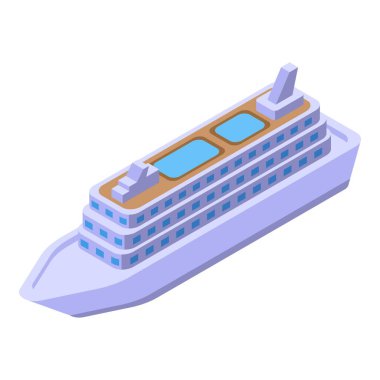 Yüzme havuzlu büyük yolcu gemisi denizde seyrediyor.