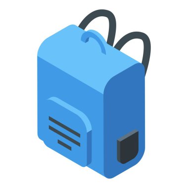 Ayakta duran basit mavi bir sırt çantası, okul ya da iş malzemeleri taşımak için mükemmel.