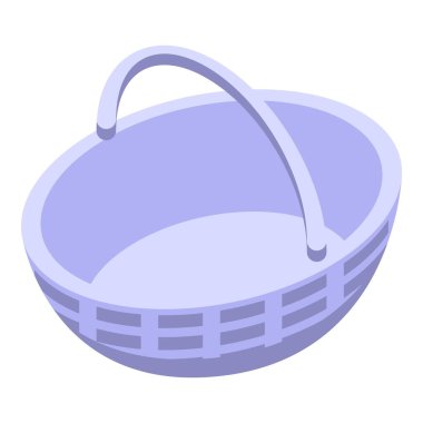 Boş piknik sepeti doğada dinlendirici bir piknik için yiyecek ve içeceklerle doldurulmayı bekliyor.