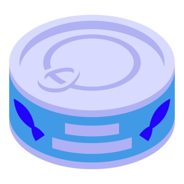 Mavi alüminyum teneke kutu, beyaz arka planda izole edilmiş içinde korunmuş balıklar bulunan açık kapaklı.