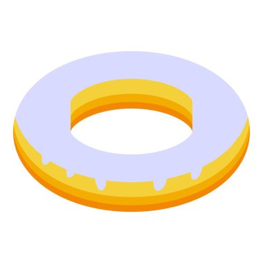 İzometrik manzaralı beyaz kremalı leziz bir çörek.