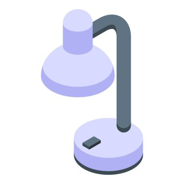 Modern masa lambası beyaz arka planda duruyor, çalışmak ya da çalışmak için ışık sağlıyor