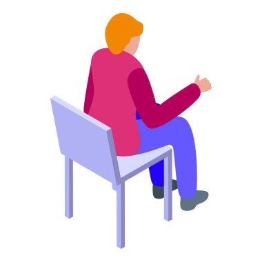 İşadamı sandalyeye tersten oturmuş, sanki bir toplantıdaymış gibi el kol hareketi yapıyor.