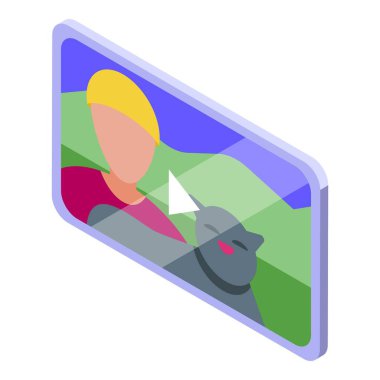 Genç adam kedisini tutuyor ve akıllı telefonuyla video görüşmesi yapıyor.