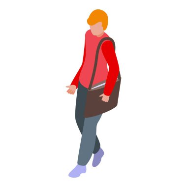 Teslimatçı yemek teslimatı için bir termal torbayla yürüyor.