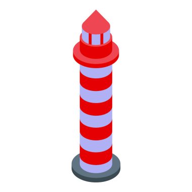 Kıyıda duran çizgili deniz feneri, denizde yol gösteren gemiler, deniz navigasyonu, güvenlik ve rehberlik konsepti