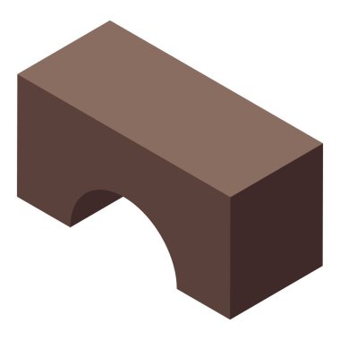 Park, şehir ya da banliyölerin izometrik peyzaj tasarımı için kahverengi kemerli köprü ögesi