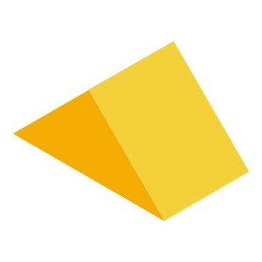 Beyaz arka planda üçgen sarı peynirin gerçekçi bir parçası.