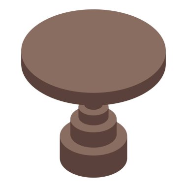 Üç silindirik bacaklı yuvarlak masa temel mobilya tasarımını oluşturuyor, iç tasarım projeleri için basit bir tasarım.