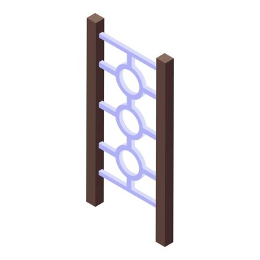 Sağlıklı yaşam tarzını ve fitness eğitimini temsil eden Isome İsveçli duvar çubukları simgesi