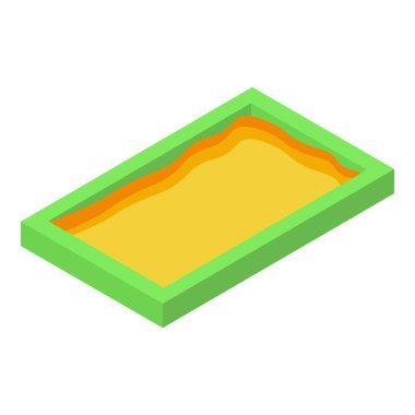 Parkta oynayan çocuklar için yeşil kenarlı Isome sarı kum havuzu