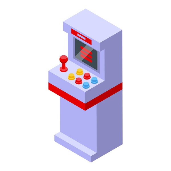 Retro arcade game machine with a joystick and buttons, perfect for gaming and entertainment concepts
