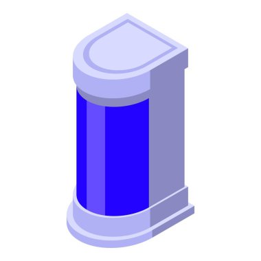 Önemli bilgileri gösteren modern mavi ışık kamu bilgilendirme kiosku