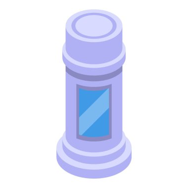 Klasik sütun, antik mimariyle çağdaş tasarımı harmanlayan modern cam bir vitrin sunuyor.