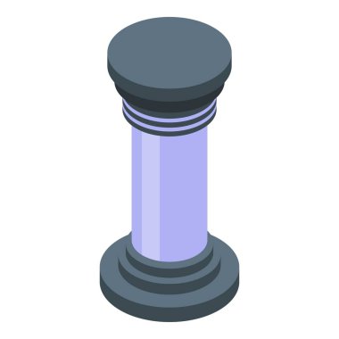 Bu izometrik illüstrasyonda, mimari zarafeti ve tarihsel önemi vurgulanan antik bir Yunan sütunu yer alıyor.