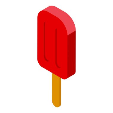 Çubuktaki kırmızı dondurma sıcak bir yaz günü için ferahlatıcı bir his veriyor.