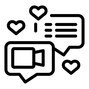 Video çağrısı sohbet balonu olumlu geri bildirim ve bağlılık sembolize