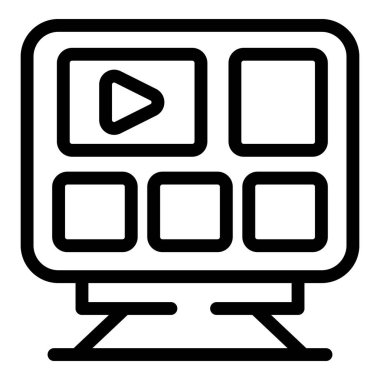 Online video platform is displaying multiple videos with a play button for users to choose from clipart