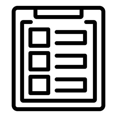 Kontrol listesi simgesine sahip pano, beyaz arkaplanda izole edilmiş basit bir biçimdeki ofis belgesi sembolü