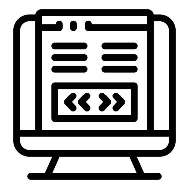 Bir bilgisayar ekranının satır resim simgesi kaydırma için oklarla bir web sitesi arayüzü görüntülüyor