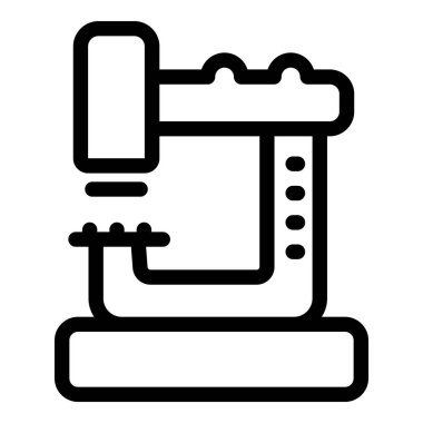 Metal parçaları imalat için damgalayan bir fabrika makinesinin siyah beyaz çizgili sanatı