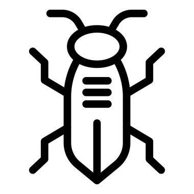 Beyaz bir arkaplanda sürünen bir böceğin basit çizgi simgesi