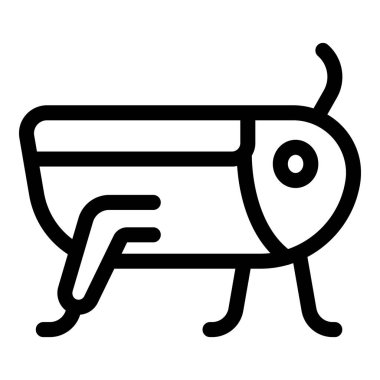 Altı ayaklı bir çekirgenin basit, kalın çizgili simgesi.