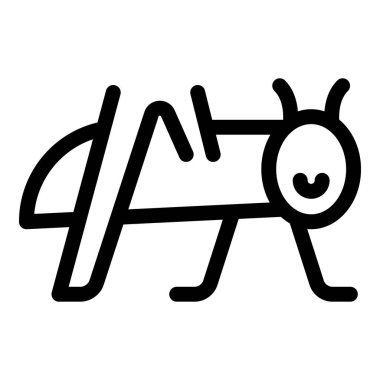 Çizgi film çekirgesi yüzünde kocaman bir gülümsemeyle ayakta duruyor.