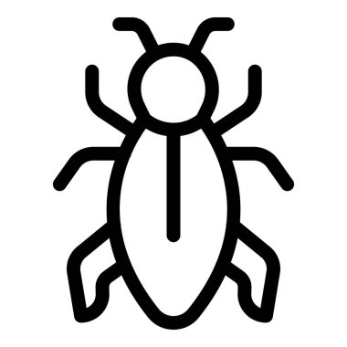 Bir böceğin basit siyah beyaz çizgi sanat simgesi. Doğa, böcek ve böceklerle ilgili tasarımlar için mükemmel.