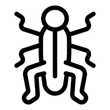 Sürünen bir böceğin basit siyah beyaz çizgisi.