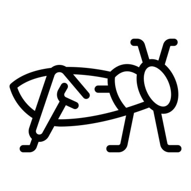 Uzun bacakları ve antenleri olan bir çekirgenin basit bir çizgisi.