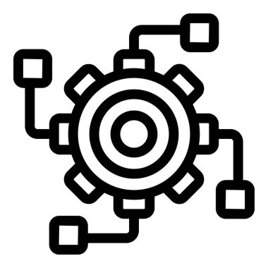 Kusursuz iş akışını ve verimli veri entegrasyonunu temsil eden veri noktalarına bağlanan teçhizat