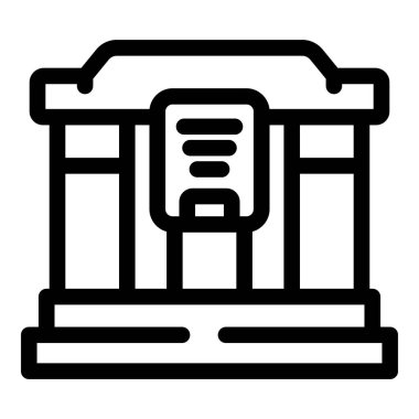 Lezzetli aromalı içecek demleyen modern kahve makinesi kahve makinesi sembolü, taslak tarzı.