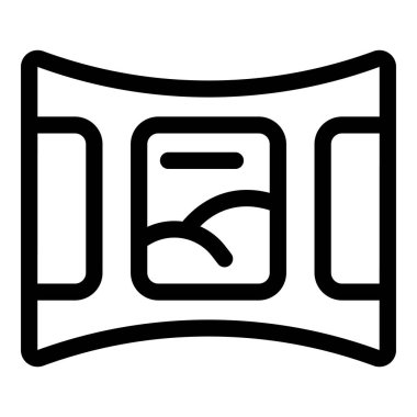 Geniş açı resminin çizgi simgesi, panorama kavramını temsil ediyor