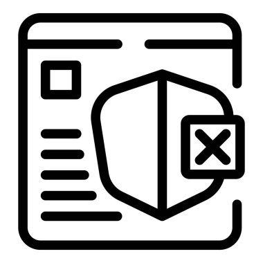 Web sitesi güvenlik hatası mesajı büyük kırmızı x ile bir bilgisayarda görünüyor