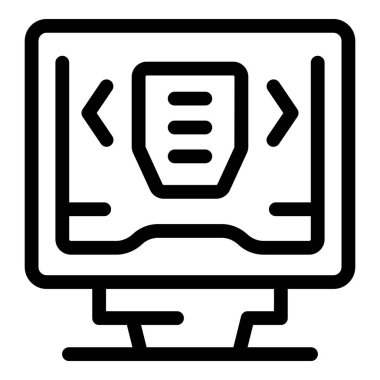 Otomobil fren pedlerini gösteren bir bilgisayar ekranının satır simgesi, sipariş veren veya bilgi veren çevrimiçi araba parçalarını sembolize eder